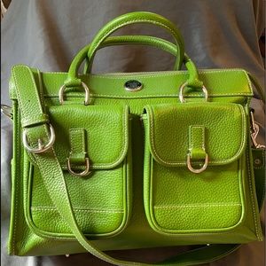 Dooney & Bourke Double Pocket Pebble Leather Bag Kelly Green